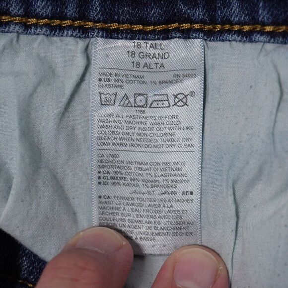 Womens‎ 18 UPCYCLED Flowers Boho Bug Punk Tall Boyfriend Straight Leg Blue Jeans - Picture 6 of 10